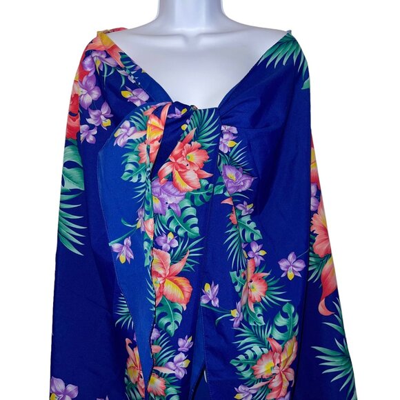 Vintage Royal Creations Hawaiian Wrap Womens OS Lightweight Floral Tie 1990s - Picture 2 of 7